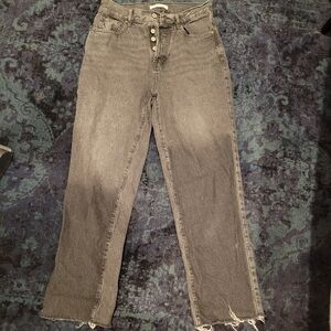 Pacsun brand 100% cotton stonewashed black high rise straight denim. Size 26.